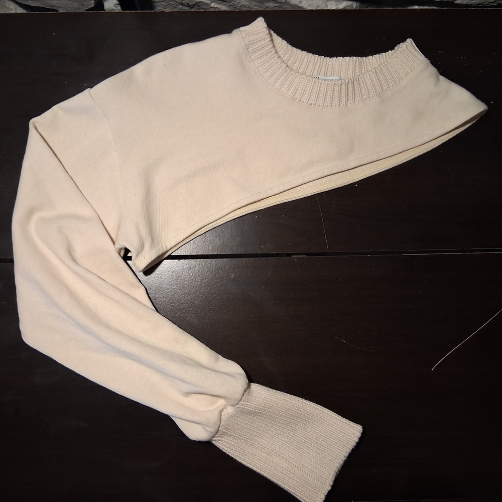 Zara Cream Mock Half Sweater for Women Size S